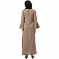 Casual A-line abaya with bell sleeves- Beige Casual A-line abaya with bell sleeves- Beige